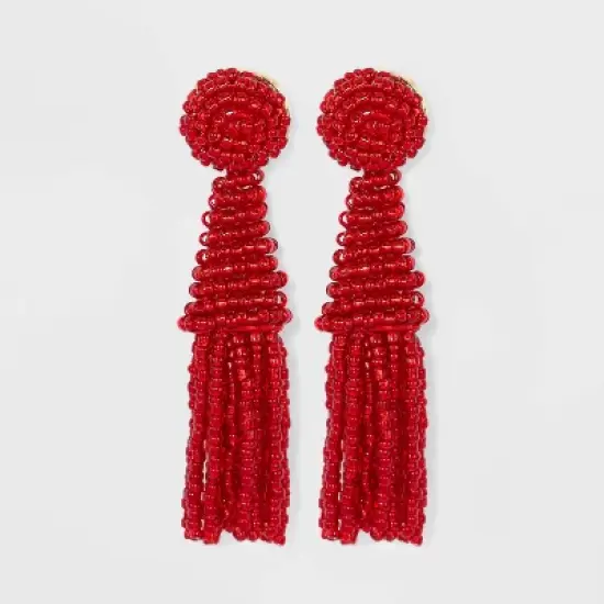 SUGARFIX by BaubleBar Beaded Tassel Statement Earrings image {3}