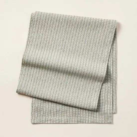 Textured Stripe Woven Table Runner Sage Green - Hearth & Hand&trade; with Magnolia image {3}