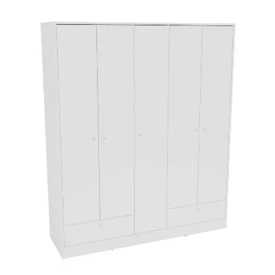 Denmark 5 Door 2 Drawer Wardrobe - Polifurniture image {9}