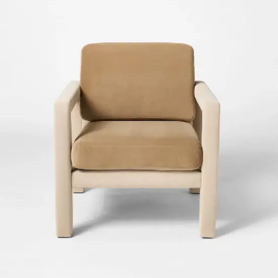 Upholstered Sculptural Accent Chair Brown - Threshold&trade; designed with Studio McGee image {2}