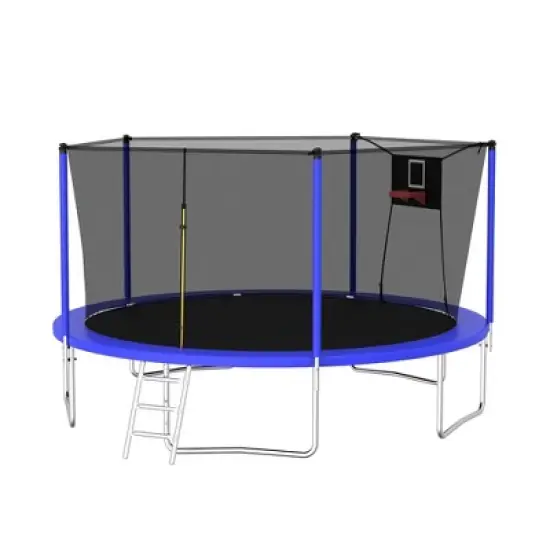 14FT Trampoline Set with Swing,Sports Fitness Trampolines with Enclosure Net, Recreational Trampolines for Outdoor Indoor image {10}
