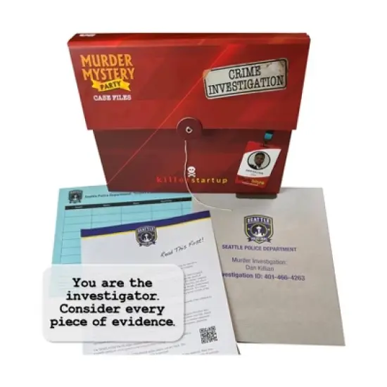 University Games Murder Mystery Party Case Files: Killer Startup Board Game image {3}