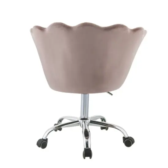28" Micco Office Chair Rose Quartz Velvet/Chrome - Acme Furniture image {2}