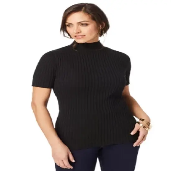 Jessica London Women&rsquo;s Plus Size Rib Mockneck Sweater image {2}