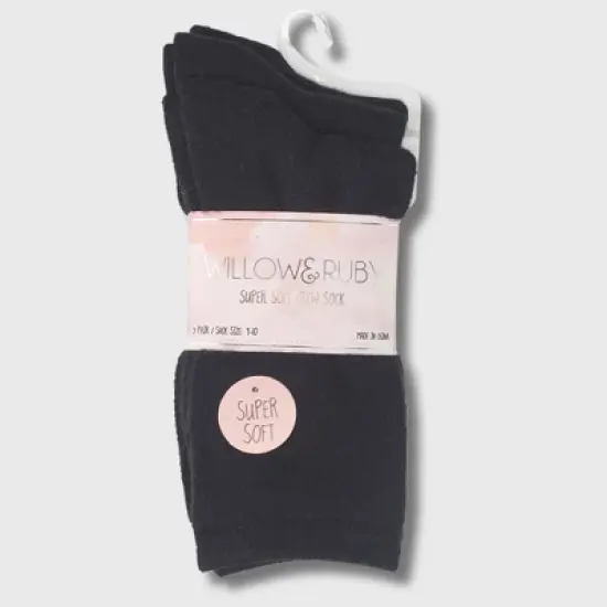 Willow & Ruby Women's 3-Pack Super Soft Crew Socks - Comfy & Stylish Everyday Wear Women Crew Socks image {2}