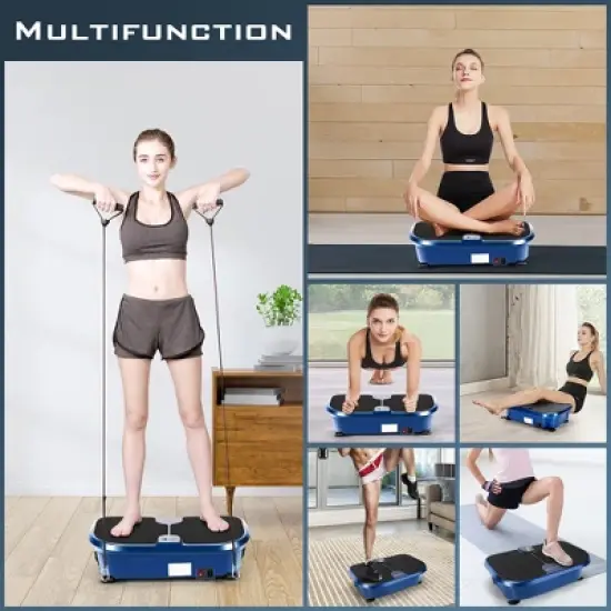 Costway Mini Vibration Plate Fitness Exercise Machine with Remote Control Loop Bands image {4}