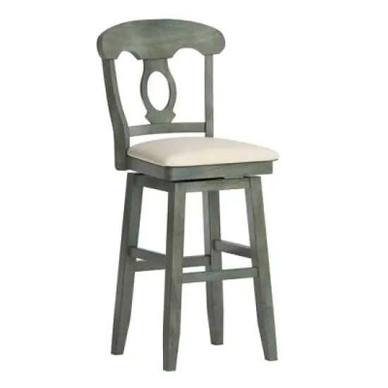 29" South Hill Napoleon Back Wood Swivel Height Barstool - Inspire Q image {8}