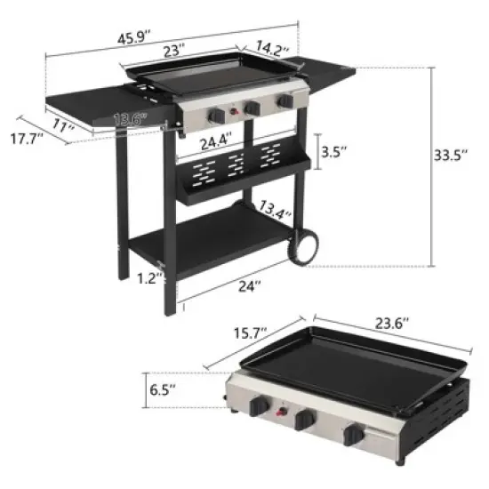Winado 3-Burner Propane Gas Grill image {4}