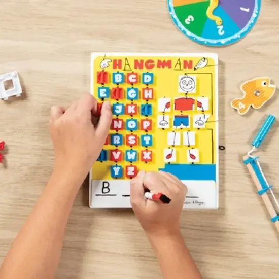 Melissa & Doug Flip to Win Travel Hangman Game - White Board, Dry-Erase Marker: Educational Problem Solving Board Game image {8}