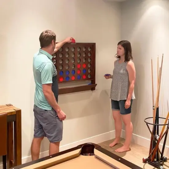 GoSports Wall Mounted Giant 4 In a Row Game - Brown image {1}