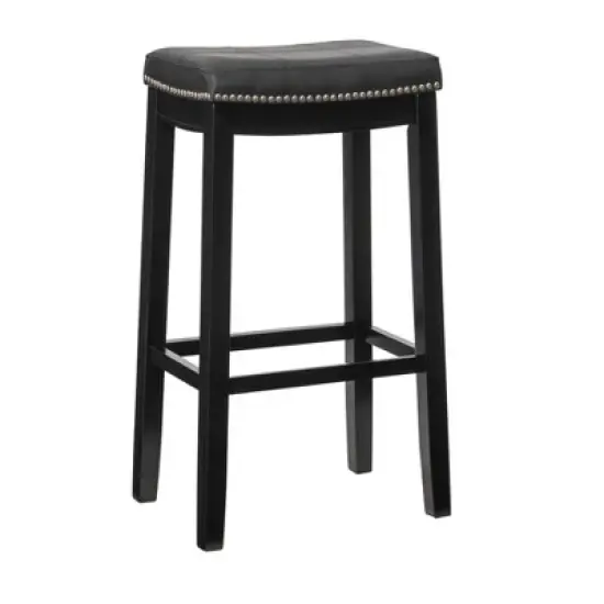 Padded Saddle Seat Barstool Hardwood - Linon image {11}