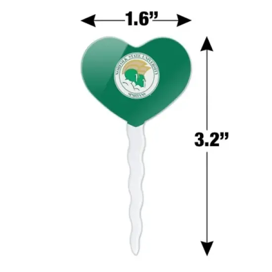 Norfolk State University Primary Logo Heart Love Cupcake Picks Toppers Decoration Set of 6 image {5}