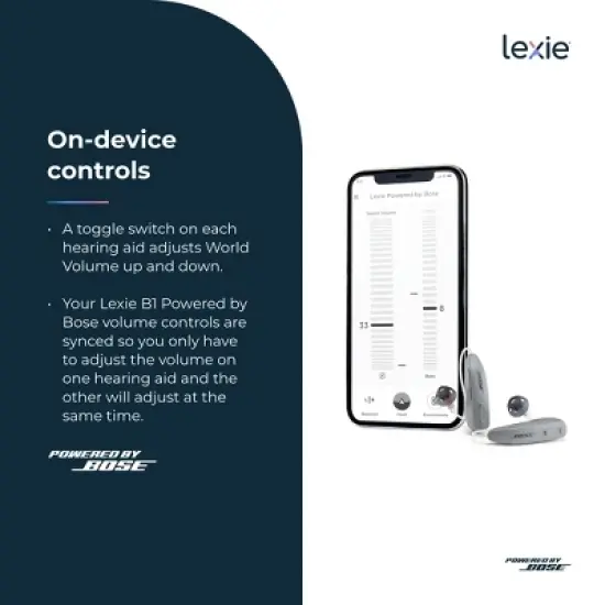 Lexie B1 OTC Hearing Aids Powered by Bose - Self-fitting OTC Hearing Aids for Adults and Seniors| Replaceable Batteries (Light Gray) image {11}