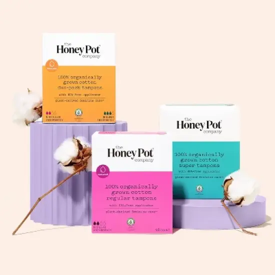 The Honey Pot Company, Organic Cotton Core Regular Applicator Tampons - 18ct image {2}