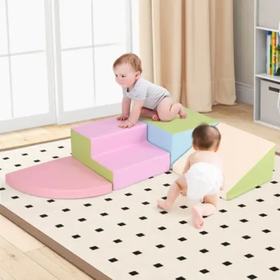 Costway Climb and Crawl Foam Block Play Set for Children Development Indoor Active Play image {3}