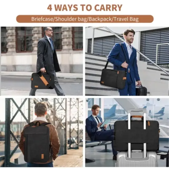 3 In 1 Laptop Bag for Men, 17 Inch Computer Bag Laptop Backpack image {5}