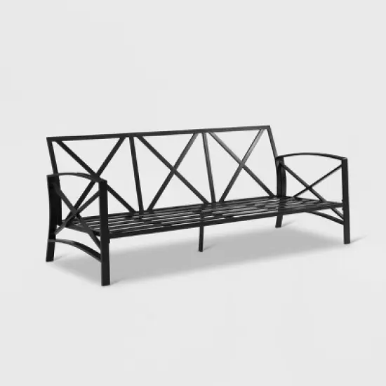 Kaplan Outdoor Metal Sofa Oil Rubbed Bronze with Cushions - Crosley image {5}