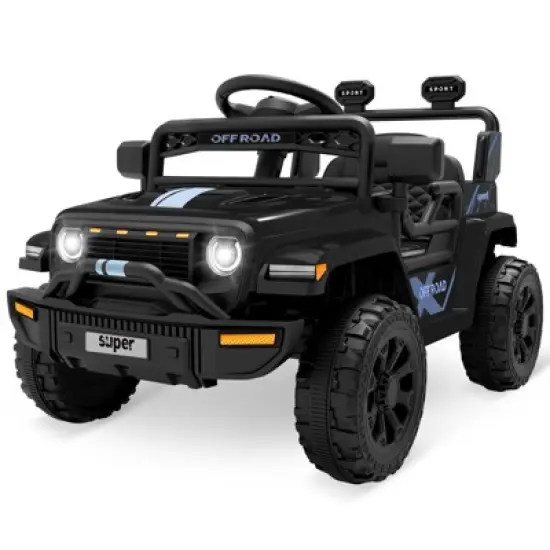 Ride On Truck for Kids, 12V Battery Powered Toy Car with Remote Control, Spring Suspension, LED Headlight and Music, Toddler Electric Vehicles for 3+ image {8}
