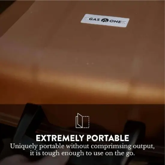 GasOne Portable Tabletop Propane Grill with Heat Resistant Handles, Large Cooking Surface User Friendly Temperature Control Knob for RV, Camping, Home image {3}