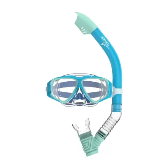 Speedo Junior Mask Snorkel Set - Blue/Teal: Ideal for Ages 6-14, Polycarbonate & Silicone image {1}