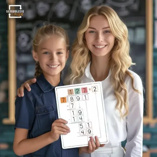 SCRIBBLEDO Division 9"x12" Dry Erase Sheets Pack of 10 image {5}