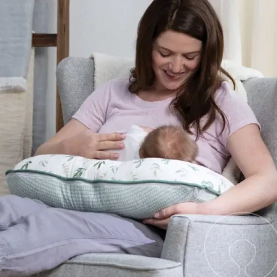 Boppy Organic Original Support Nursing Pillow Cover - Green Leaves image {3}