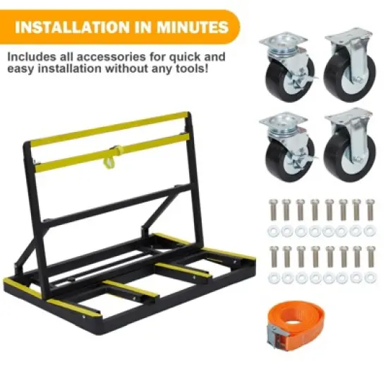 Folding Drywall Cart, Heavy Duty 2200 Lbs Panel Dolly with Extended Deck, Adjustable Casters, Sheetrock Handling Truck image {3}