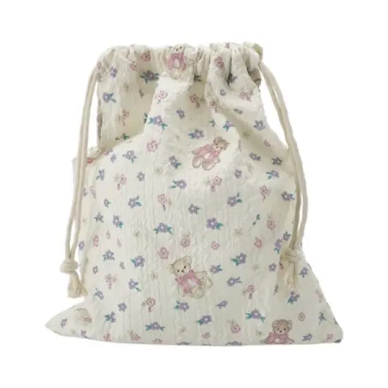 Unique Bargains Teddy Drawstring Makeup Bag 1 Pc image {6}
