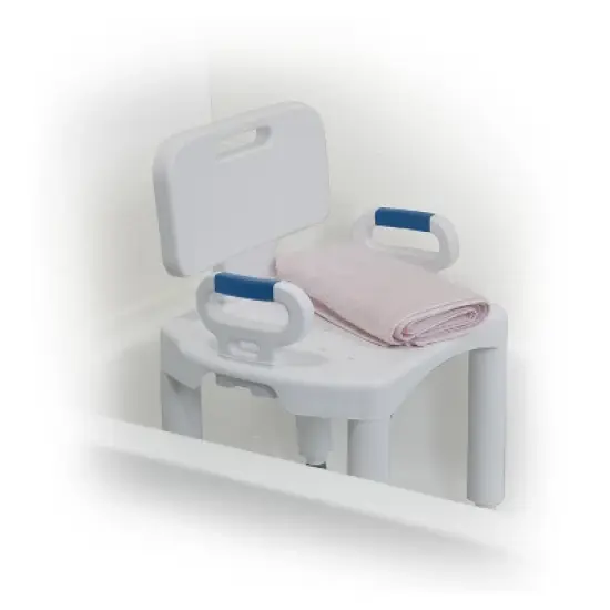 Drive Medical Premium Series Shower Chair with Back & Arms - Padded Commode-Style Seat image {8}