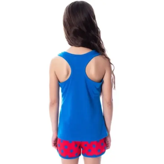 Dc Comics Girls' Superman Classic Logo Racerback Tank Shorts Pajama Set Superman Logo image {4}
