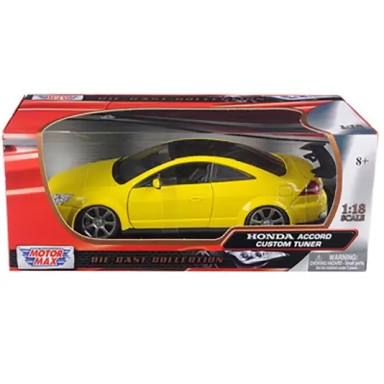 2003 Honda Accord Custom Tuner Yellow 1/18 Diecast Model Car by Motormax image {2}