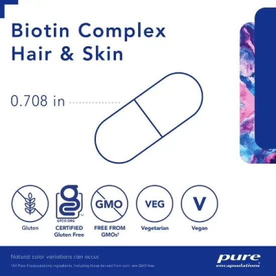 Pure Encapsulations Biotin Complex Hair & Skin - Biotin Complex for Healthy Hair and Skin Support - 60 Capsules image {2}