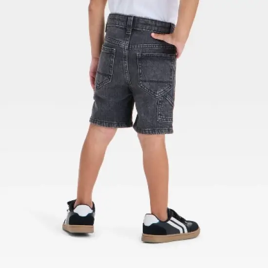 Toddler Boys' Button-Front Destructed Shorts - Cat & Jack&trade; Light Blue image {1}