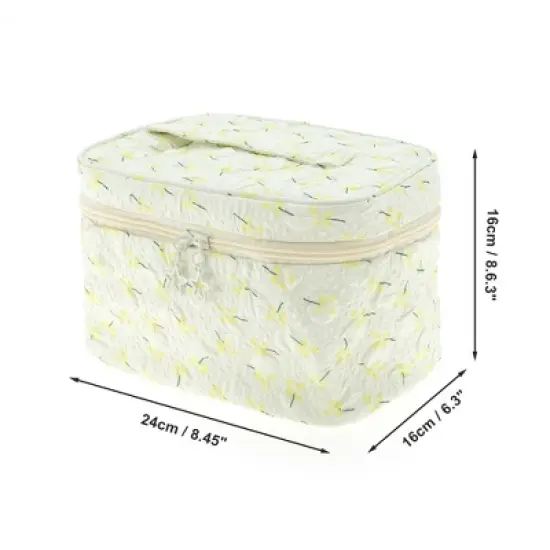 Unique Bargains Floral Large Square Makeup Bag 1 Pc image {1}