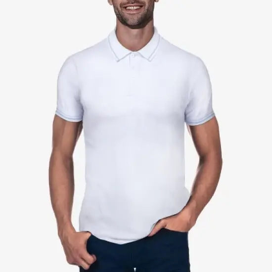 X RAY Men's Basic Short Sleeve Tipped Polo image {11}
