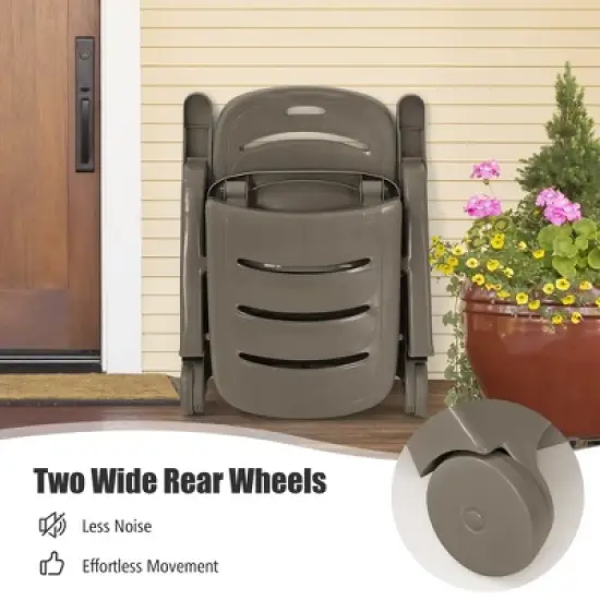 Costway 2 PCS Folding Chaise Lounge Chair 5-Position Adjustable Recliner Grey\Turquoise\Brown\White image {7}