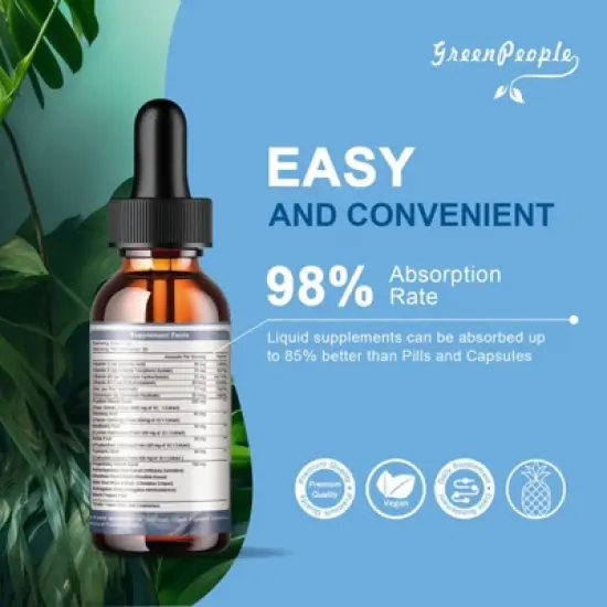 GreenPeople 500mg Shilajit Liquid Drops Supplement for Men & Women,  Support Energy & Immune, 2 Fl Oz (Pineapple) image {5}