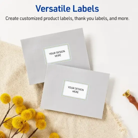 Avery 2" x 3" Labels, Gold Dots with Blue Border, 80 ct image {5}