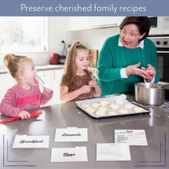 AuldHome Farmhouse Recipe Card Set; 100 Cards w/ 18 Dividers, Fits 4x6 Recipe Boxes, Double-Sided Modern Farmhouse Style image {6}