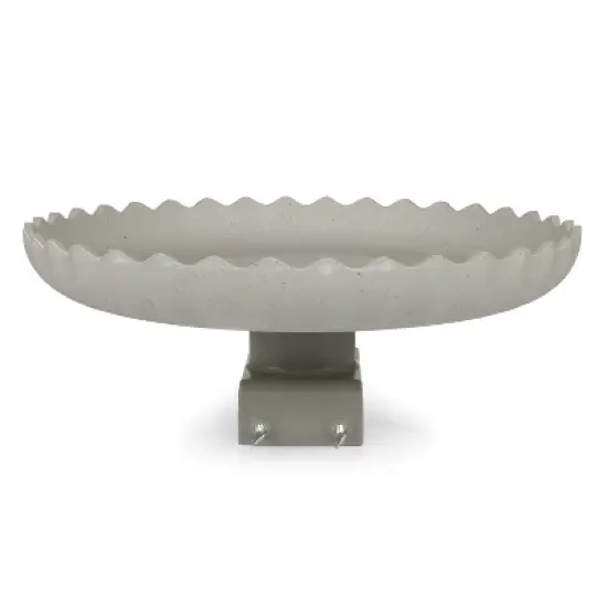 Farm Innovators 120W Outdoor Stone Scalloped Heated Birdbath w/ Deck Mount image {2}