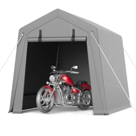Motorcycle Storage Shed,Heavy Duty Portable Tent with Rolled Zipper Door,Waterproof Design for ATV,Motorcycle image {9}