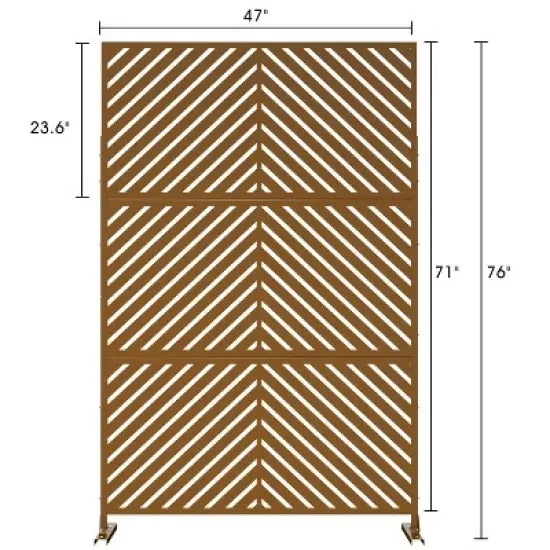 47-inches W x 72-inches H Rust Color Galvanized Sheet Screen Outdoor and lndoor Divider for Balcony Patio Garden Room Divider ( Parallel 01) image {3}