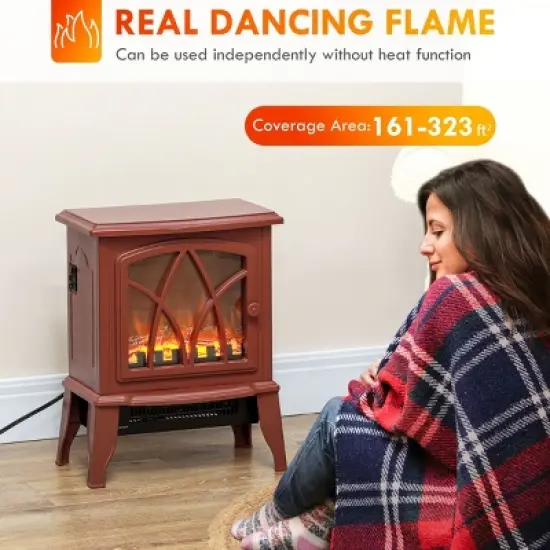 SEVOBAL Fireplace Insert Heater Mantel 3D Flame Fireplace Stove Bottom Air Outlet Fire Place Panoramic Fire Place Heater, Red, 15.9"*11.8"*17.7" image {3}
