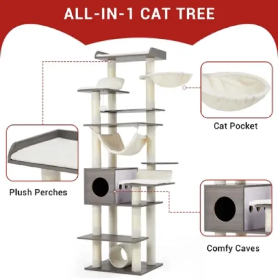 Cat Tree with Toy, Cat Tower Condo for Indoor Cats Features Scratching Post image {3}