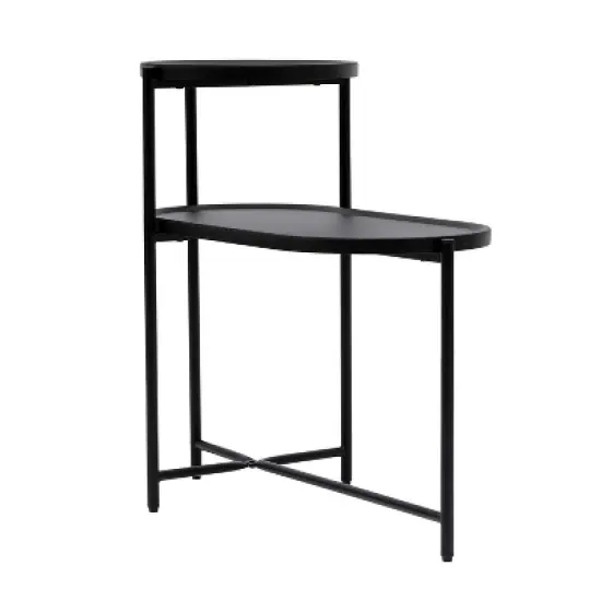 Okak Modern Small 2-tier Coffee Table Side Tables Patio End Table Nightstand With Wood Storage Shelf Outdoor&Indoor for Yard Bedroom Apartment image {6}