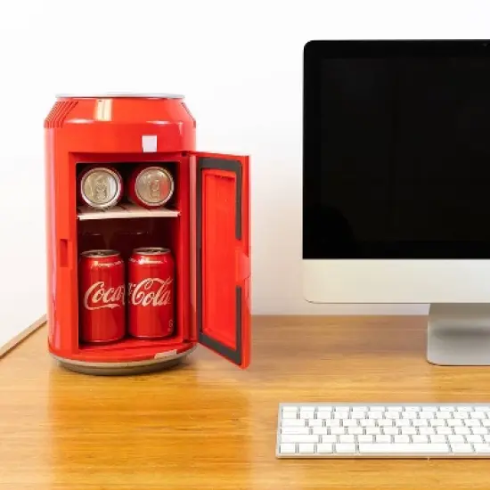 Coca-Cola 8 Can Portable Mini Fridge 12V DC 110V AC 5.4L Cooler - Red image {5}