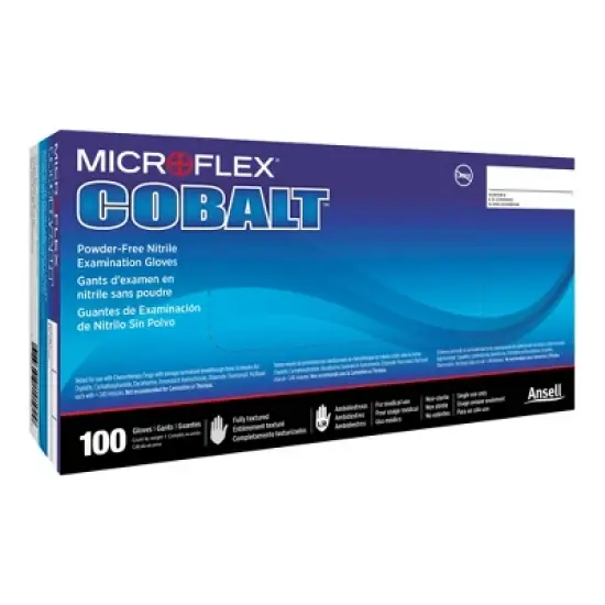 Cobalt MICROFLEX Nitrile Exam Glove Blue Fully Textured image {2}