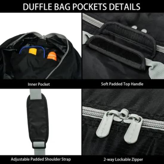 105L Extra Large Duffel Bag 32 inch Lightweight Luggage for Travel-Black image {4}