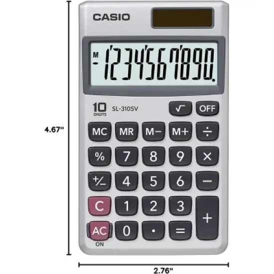 Casio SL-310SV, Sloar Powered Standard Function Calculator image {1}