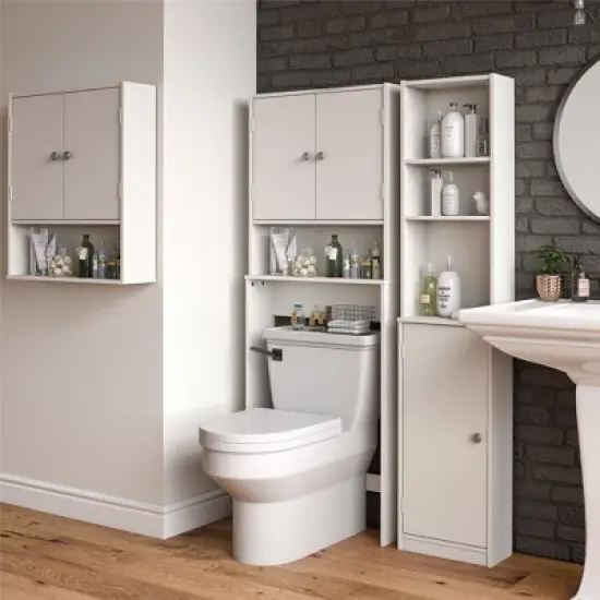 Basin 14" Linen Storage Tower, White image {3}